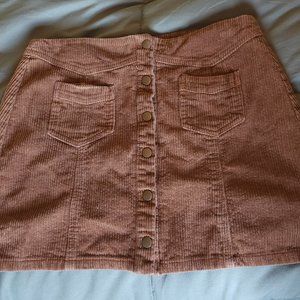 She + Sky Corduroy Women's Skirt In Burnt Orange
